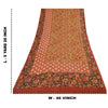 Sanskriti Vintage Sarees Dark Peach Pure Georgette Silk Print Sari Craft Sustainable Fabric