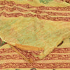 Sanskriti Vintage Sarees Yellow 100% Pure Georgette Print Sari 5+yd Craft Sustainable Fabric