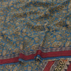 Sanskriti Vintage Sarees Blue Pure Georgette Silk Printed Sari 5+yd Craft Sustainable Fabric