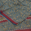 Sanskriti Vintage Sarees Blue Pure Georgette Silk Printed Sari 5+yd Craft Sustainable Fabric