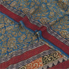 Sanskriti Vintage Sarees Blue Pure Georgette Silk Printed Sari 5+yd Craft Sustainable Fabric