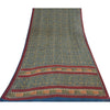 Sanskriti Vintage Sarees Blue Pure Georgette Silk Printed Sari 5+yd Craft Sustainable Fabric