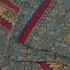 Sanskriti Vintage Sarees Blue Pure Georgette Silk Printed Sari 5+yd Craft Sustainable Fabric