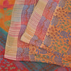 Sanskriti Vintage Sarees Orange/Red Pure Georgette Silk Printed Sari 5+yd Sustainable Fabric