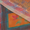 Sanskriti Vintage Sarees Orange/Red Pure Georgette Silk Printed Sari 5+yd Sustainable Fabric