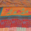 Sanskriti Vintage Sarees Orange/Red Pure Georgette Silk Printed Sari 5+yd Sustainable Fabric