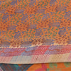 Sanskriti Vintage Sarees Orange/Red Pure Georgette Silk Printed Sari 5+yd Sustainable Fabric