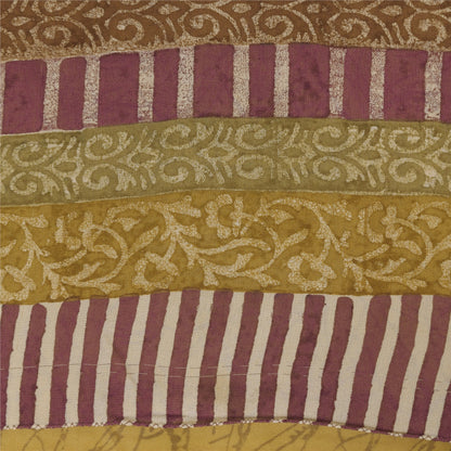 Sanskriti Vintage Sarees 100% Pure Georgette Silk Printed Sari 5+yd Craft Sustainable Fabric