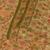 Sanskriti Vintage Sarees Cream 100% Pure Georgette Print Sari 5+yd Craft Sustainable Fabric