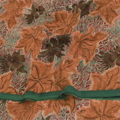 Sanskriti Vintage Sarees 100% Pure Georgette Silk Printed Sari 5+yd Craft Sustainable Fabric