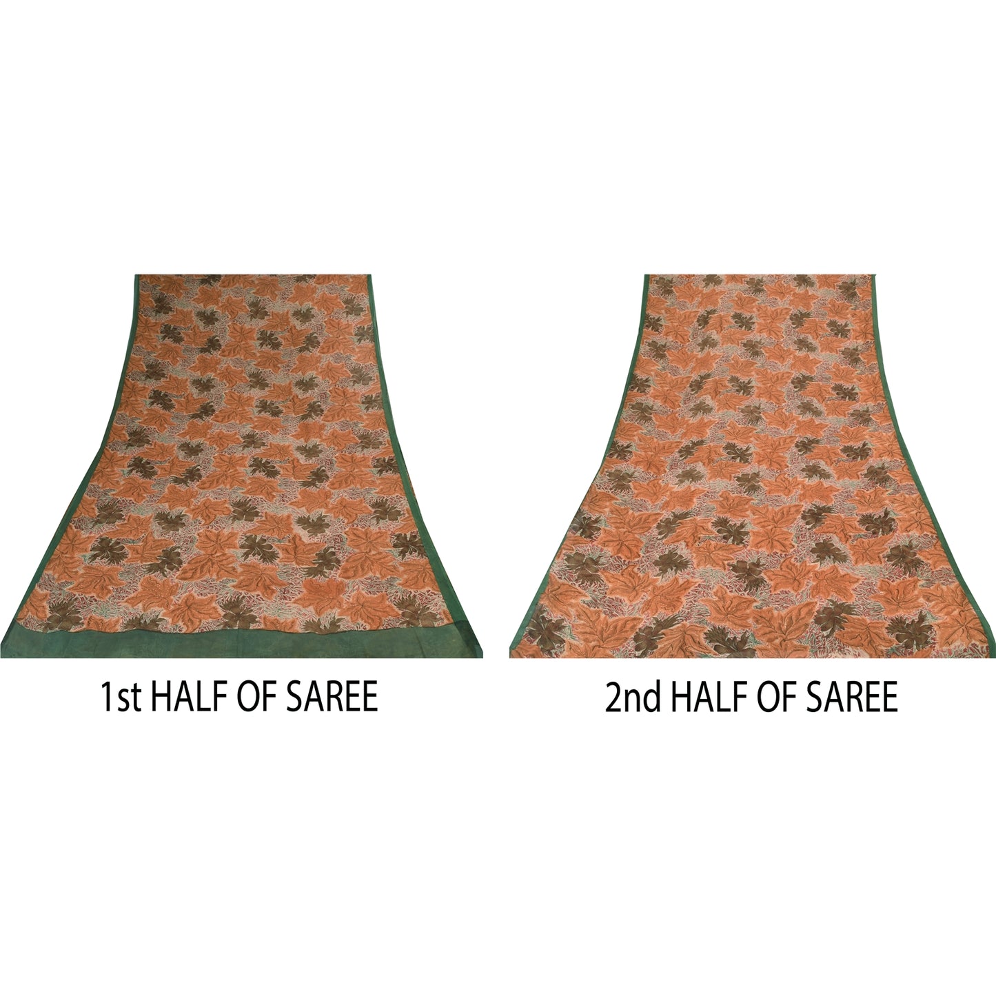 Sanskriti Vintage Sarees 100% Pure Georgette Silk Printed Sari 5+yd Craft Sustainable Fabric