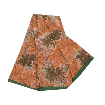 Sanskriti Vintage Sarees 100% Pure Georgette Silk Printed Sari 5+yd Craft Sustainable Fabric