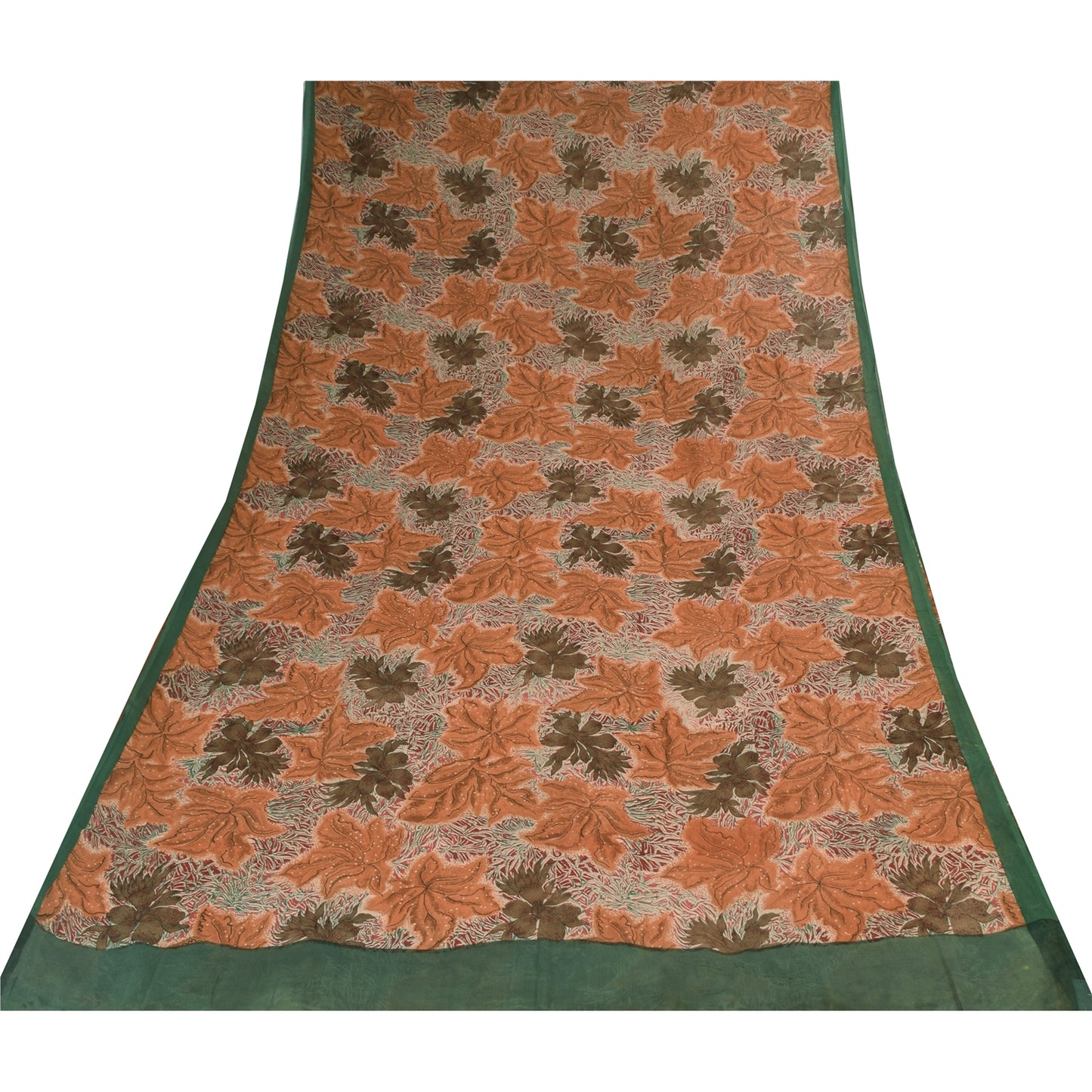 Sanskriti Vintage Sarees 100% Pure Georgette Silk Printed Sari 5+yd Craft Sustainable Fabric