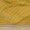 Sanskriti Vintage Sarees Yellow Pure Georgette Silk Print Sari 6+yd Craft Sustainable Fabric