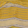 Sanskriti Vintage Sarees Yellow Pure Georgette Silk Print Sari 6+yd Craft Sustainable Fabric