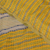 Sanskriti Vintage Sarees Yellow Pure Georgette Silk Print Sari 6+yd Craft Sustainable Fabric