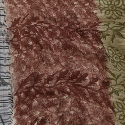 Sanskriti Vintage Sarees 100% Pure Georgette Silk Printed Sari 5+yd Craft Sustainable Fabric