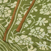 Sanskriti Vintage Sarees Green Pure Georgette Silk Print Sari 5+yd Craft Sustainable Fabric