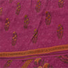 Sanskriti Vintage Sarees Hot Pink Pure Georgette Printed Sari 6yd Craft Sustainable Fabric