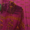 Sanskriti Vintage Sarees Hot Pink Pure Georgette Printed Sari 6yd Craft Sustainable Fabric