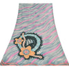 Sanskriti Vintage Sarees Gray/Pink Pure Georgette Printed Sari 5+yd Craft Sustainable Fabric