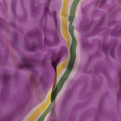 Sanskriti Vintage Sarees Multicolor Pure Georgette Print Sari 5+yd Craft Sustainable Fabric