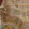 Sanskriti Vintage Sarees Embroidered Pure Georgette Print Sari 6yd Craft Sustainable Fabric