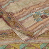 Sanskriti Vintage Sarees Embroidered Pure Georgette Print Sari 6yd Craft Sustainable Fabric