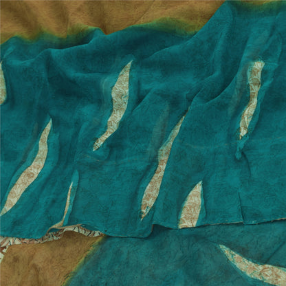 Sanskriti Vintage Sarees 100% Pure Georgette Silk Printed Sari 5+yd Craft Sustainable Fabric