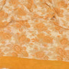 Sanskriti Vintage Sarees Orange/Cream Pure Georgette Silk Print Sari 5+yd Sustainable Fabric