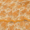 Sanskriti Vintage Sarees Orange/Cream Pure Georgette Silk Print Sari 5+yd Sustainable Fabric