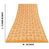 Sanskriti Vintage Sarees Orange/Cream Pure Georgette Silk Print Sari 5+yd Sustainable Fabric