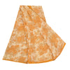Sanskriti Vintage Sarees Orange/Cream Pure Georgette Silk Print Sari 5+yd Sustainable Fabric