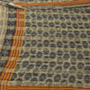 Sanskriti Vintage Sarees Gray/Black Pure Georgette Print Sari 5+yd Craft Sustainable Fabric