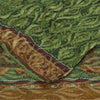Sanskriti Vintage Sarees Green Pure Georgette Silk Print Sari 5+yd Craft Sustainable Fabric