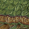 Sanskriti Vintage Sarees Green Pure Georgette Silk Print Sari 5+yd Craft Sustainable Fabric