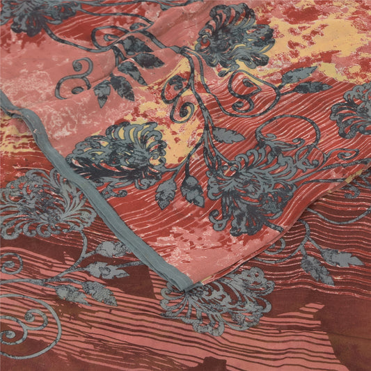 Sanskriti Vintage Sarees Multicolor Pure Georgette Printed Sari 6 Craft Sustainable Fabric