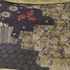 Sanskriti Vintage Sarees Black/Green Pure Georgette Print Sari 5+yd Craft Sustainable Fabric