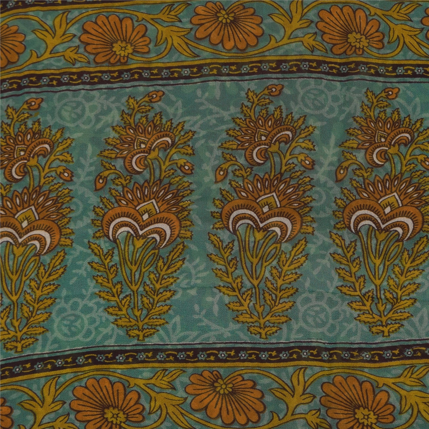 Sanskriti Vintage Sarees Dusty Red Pure Georgette Printed Sari 5+yd Craft Sustainable Fabric