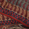 Sanskriti Vintage Sarees Blue & Red Pure Georgette Print Sari 5+yd Craft Sustainable Fabric