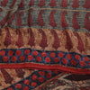 Sanskriti Vintage Sarees Blue & Red Pure Georgette Print Sari 5+yd Craft Sustainable Fabric