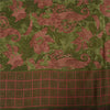 Sanskriti Vintage Sarees Green & Pink Pure Georgette Printed Sari 5+yd Sustainable Fabric