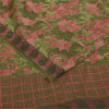 Sanskriti Vintage Sarees Green & Pink Pure Georgette Printed Sari 5+yd Sustainable Fabric