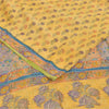 Sanskriti Vintage Sarees Yellow Pure Georgette Printed Sari 5+yd Craft Sustainable Fabric