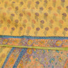 Sanskriti Vintage Sarees Yellow Pure Georgette Printed Sari 5+yd Craft Sustainable Fabric