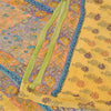 Sanskriti Vintage Sarees Yellow Pure Georgette Printed Sari 5+yd Craft Sustainable Fabric