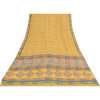 Sanskriti Vintage Sarees Yellow Pure Georgette Printed Sari 5+yd Craft Sustainable Fabric