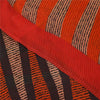 Sanskriti Vintage Sarees Red & Orange Pure Georgette Silk Print Sari 6yd Fabric
