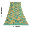 Sanskriti Vintage Sarees Cream & Green Pure Georgette Printed Sari 5+yd Fabric