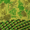Sanskriti Vintage Sarees Green Pure Georgette Silk Print Sari 5+yd Craft Fabric